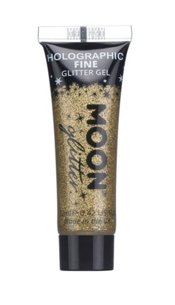 MOON HOLOGRAPHIC GOLD FINE GLITTER GEL 12ML